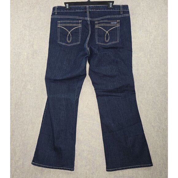 Calvin Klein Womens Bootcut Jeans Dark Wash 22W Stretch Denim Classic Fit USA - Picture 2 of 8